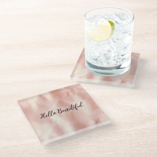 Zuidwesten Blush Roze Cowgirl Koeienhuid Glazen Onderzetter (Schuin)