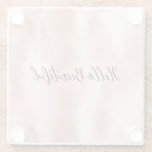 Zuidwesten Blush Roze Cowgirl Koeienhuid Glazen Onderzetter (Achterkant)