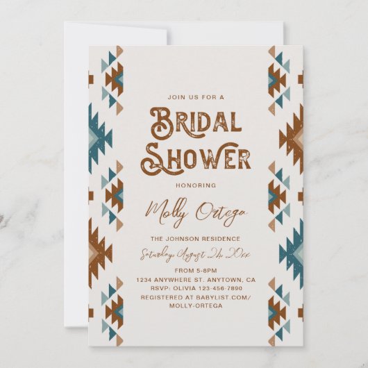 Zuidwesten bruids douche uitnodiging | WESTERN (Voorkant)