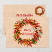 Zuidwesten Chile Ristra krans platte kerst Kaart (Voorkant / Achterkant)