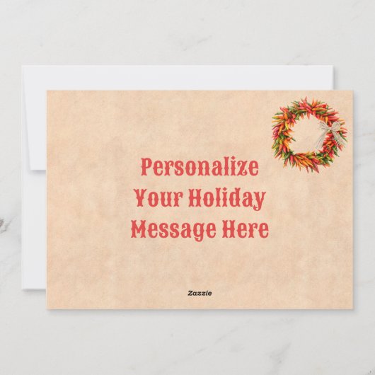 Zuidwesten Chile Ristra krans platte kerst Kaart (Achterkant)