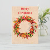 Zuidwesten Chile Ristra krans platte kerst Kaart (Staand voorkant)