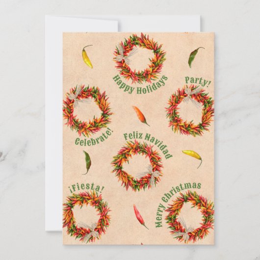 Zuidwesten Chili krans kerstvakantie Kaart (Voorkant)