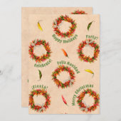 Zuidwesten Chili krans kerstvakantie Kaart (Voorkant / Achterkant)