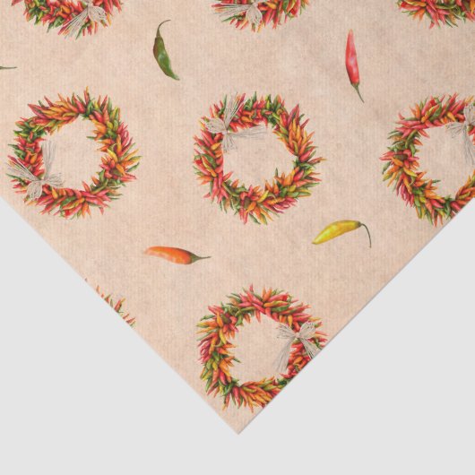 Zuidwesten Chili Ristra krans Kerstvakantie Tissuepapier (Detail)