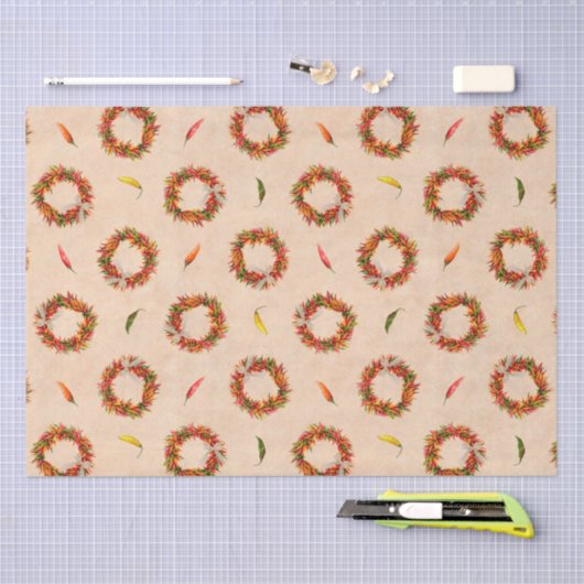 Zuidwesten Chili Ristra krans Kerstvakantie Tissuepapier (Craft)