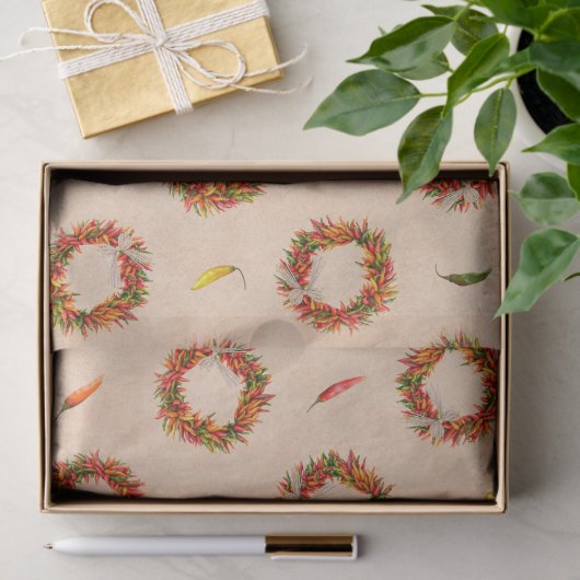 Zuidwesten Chili Ristra krans Kerstvakantie Tissuepapier (Geschenk)