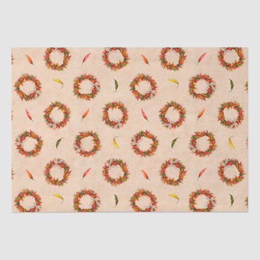 Zuidwesten Chili Ristra krans Kerstvakantie Tissuepapier (Voorkant)