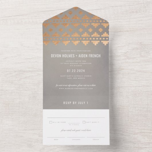 Zuidwesten Gleam bruiloft All In One Uitnodiging (Binnen)