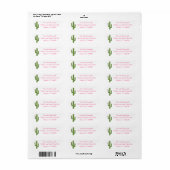 Zuidwesten Groene Cactus Roze Bloemen Gepersonalis Etiket (Full Sheet)