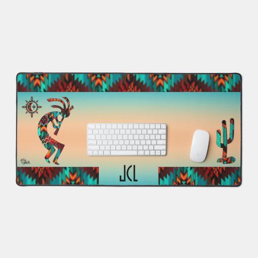 Zuidwesten Kokopelli en Cactus Desk Mat (Keyboard & Muis)