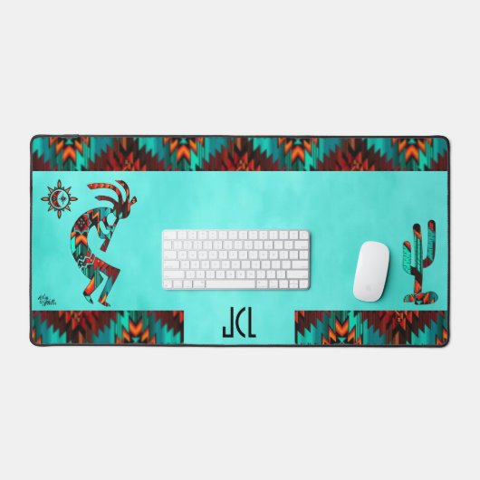 Zuidwesten Kokopelli en Cactus Desk Mat (Keyboard & Muis)