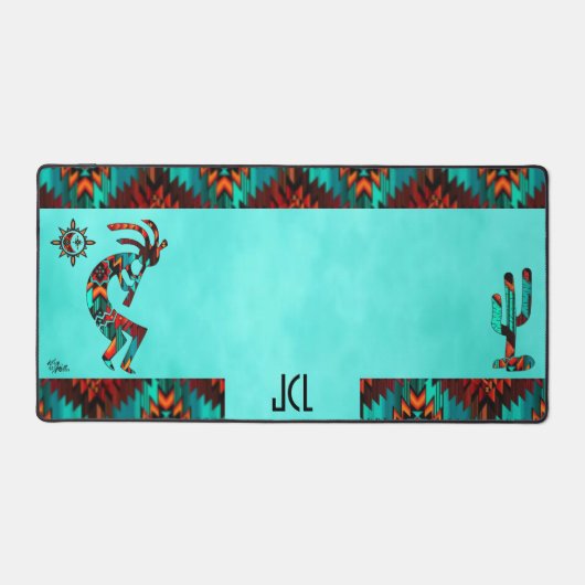 Zuidwesten Kokopelli en Cactus Desk Mat (Voorkant)