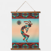 Zuidwesten Kokopelli hout met toppen wandtapijt Hangend Wandkleed (Voorkant)