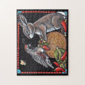 Zuidwesten Konijn Kwartel Maïs Turquoise Puzzel Ha Legpuzzel (Verticaal)