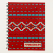 Zuidwesten Mesas rood en turquoise gepersonaliseer Planner (Voorkant)