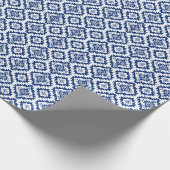 Zuidwesten Navajo Blauw-Wit Etnische Geometrische Cadeaupapier (Hoek)