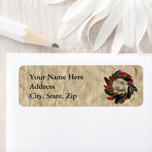 Zuidwesten Pepper krans Feliz Navidad Etiket (Insitu)