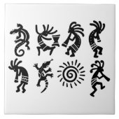 Zuidwesten Petroglyh Kokopelli Patroon Keuken Tegeltje (Voorkant)