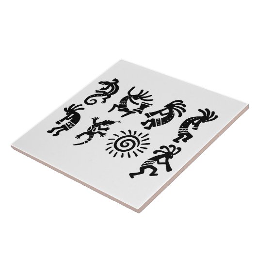 Zuidwesten Petroglyh Kokopelli Patroon Keuken Tegeltje (Zijkant)