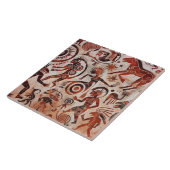 Zuidwesten Petroglyph Design | Dieren en dansers Tegeltje (Zijkant)