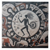 Zuidwesten Petroglyph Design Dieren Maan Dansen Tegeltje (Voorkant)