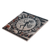 Zuidwesten Petroglyph Design Dieren Maan Dansen Tegeltje (Zijkant)