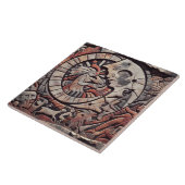 Zuidwesten Petroglyph Design | Maan en dansers Tegeltje (Zijkant)