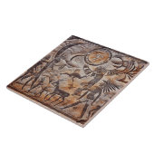 Zuidwesten Petroglyph Design met Zon en Maan Tegeltje (Zijkant)