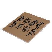 Zuidwesten Petroglyph Kokopelli Brown Tegeltje (Zijkant)