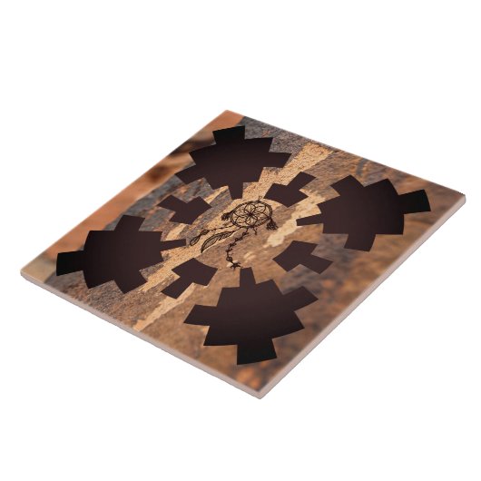 Zuidwesten Petroglyph Native Amerikaanse Keramisch Tegeltje (Zijkant)