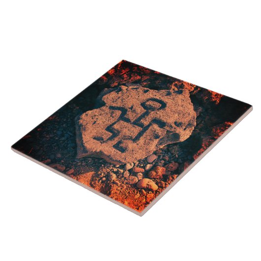 Zuidwesten Petroglyph Prehistorische Kunst Keramis Tegeltje (Zijkant)