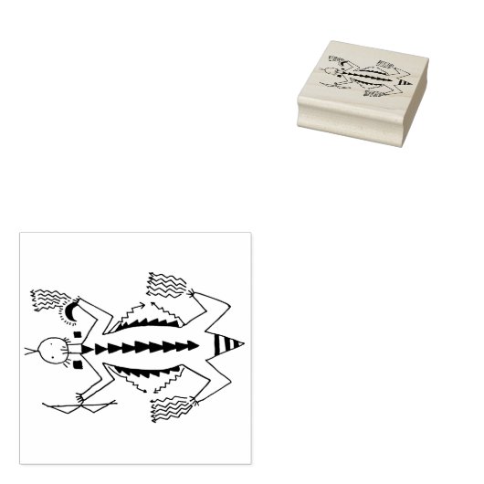 Zuidwesten Petroglyph Shaman Rubber Stamp Rubberstempel (Gestempeld)