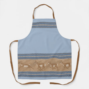 Zuidwesten Pronghorn Antelope Blue Border Medium Schort