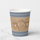 Zuidwesten Pronghorn Antelope Blue Border Papieren Bekers (Achterkant)