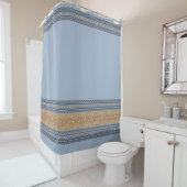 Zuidwesten Pronghorn Antelope Blue & Tan Pattern Douchegordijn (In situ)