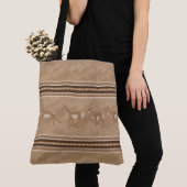 Zuidwesten Pronghorn Antelope Herd Brown Border Tote Bag (Dichtbij)