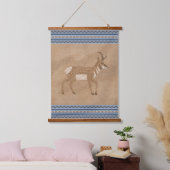 Zuidwesten Pronghorn Wandelen Antelope Blue Border Hangend Wandkleed (Slaapkamer)