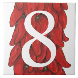 Zuidwesten Red Chili Pepper House Nummer 8 Acht Tegeltje