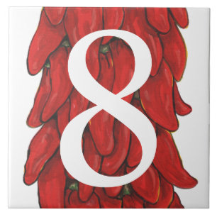 Zuidwesten Red Chili Pepper House Nummer 8 Acht Tegeltje