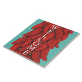 Zuidwesten Red Chili Pepper Sign Welkom Turquoise Tegeltje (Zijkant)