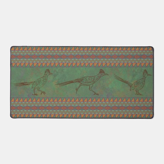 Zuidwesten Roadrunners Geometrische Sagebrush Groe Bureaumat (Voorkant)