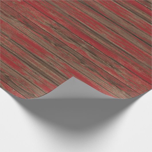 Zuidwesten rustiek rood geschilderd hout ontwerp cadeaupapier (Hoek)