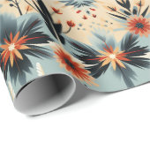 Zuidwesten rustieke bloemenblues verbrand Sinaasap Cadeaupapier (Rol Hoek)