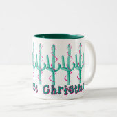 Zuidwesten Saguaro Kerstmis Tweekleurige Koffiemok (Voorkant rechts)