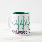 Zuidwesten Saguaro Kerstmis Tweekleurige Koffiemok (Voorkant links)