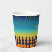 Zuidwesten Sunset Pines en Moon Design Papieren Bekers (Achterkant)