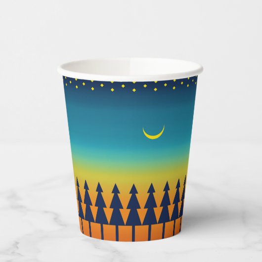 Zuidwesten Sunset Pines en Moon Design Papieren Bekers (Links)