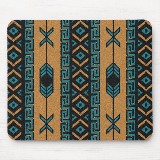 Zuidwesten Turquoise Aztec Patroon Muismat (Voorkant)