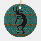 Zuidwesten Turquoise Kokopelli Tribal Design Keramisch Ornament (Voorkant)